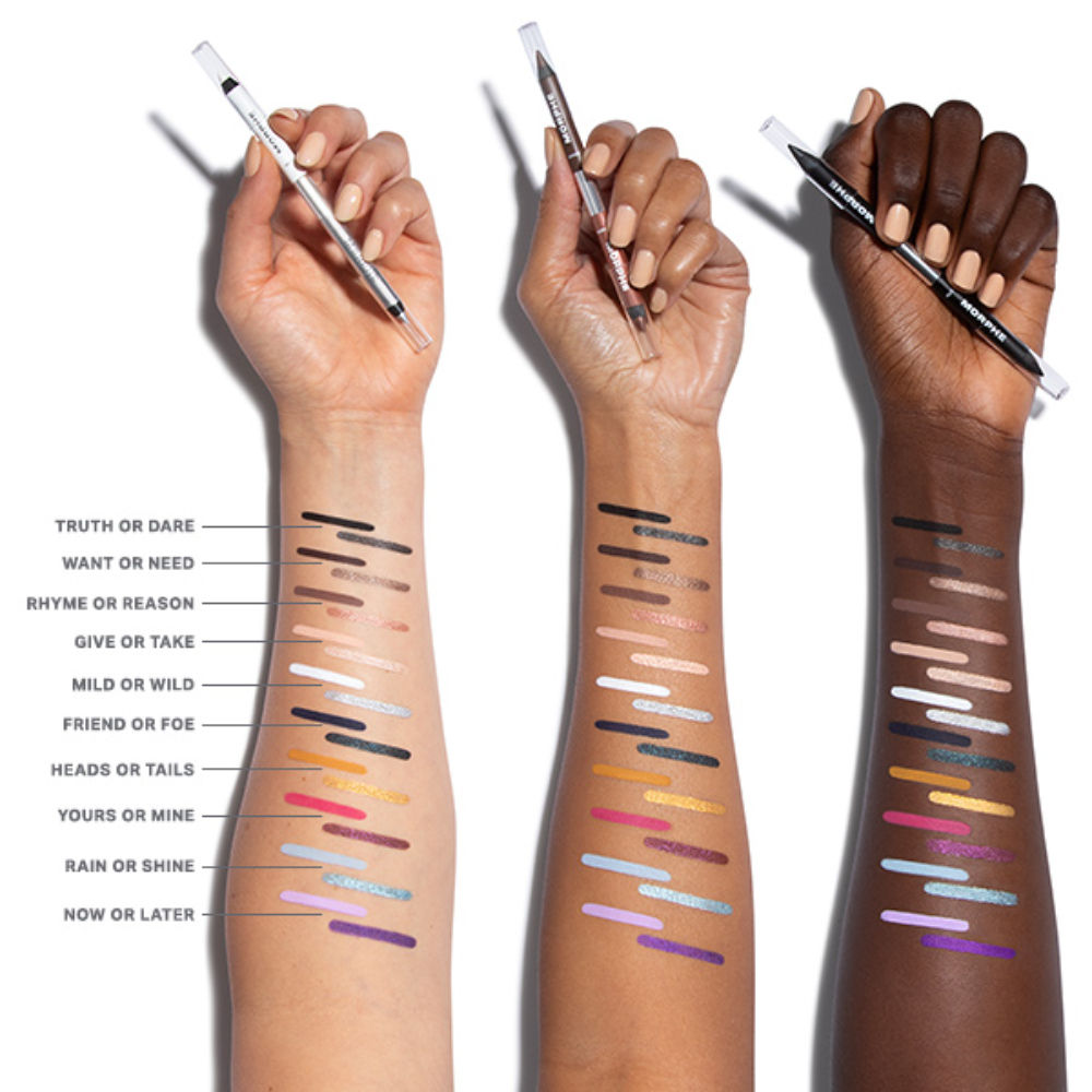 MORPHE Bi-liner Dual-ended Gel Eyepencil- Want Or Need Dark Brown/Shimmer Brown, 0.5g+0.5g