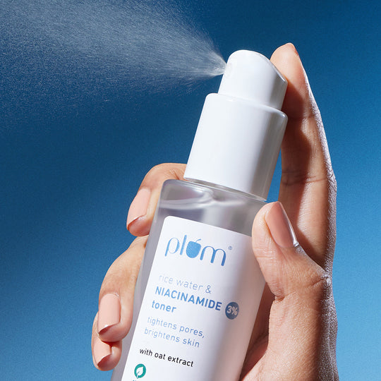 Plum 3% Niacinamide & Rice Water Toner for Bright Skin | Reduces Pores In 3 Days | Alcohol-Free | Dermat-Tested, 150ml Buy at Indicrest
