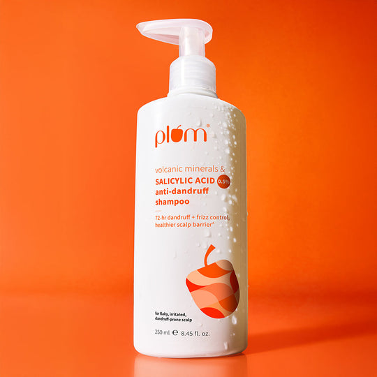 Plum Anti-Dandruff Shampoo with Volcanic Minerals & 0.5% Salicylic Acid | 72-Hr Dandruff & Frizz Control | Prevents Dry Hair, 250ml Buy at Indicrest