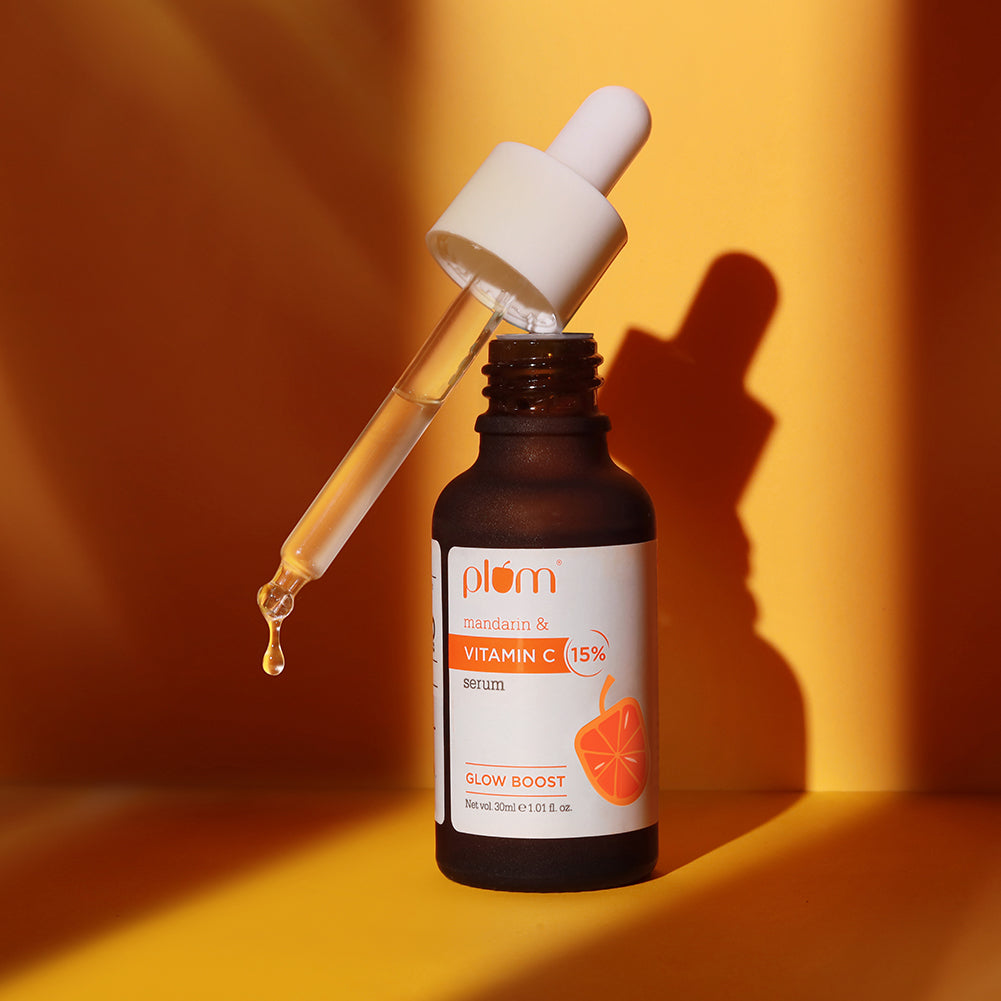 Plum 15% Vitamin C Serum with Mandarin for glowing skin | Boosts Glow & Fades Dark Spots In 2 Weeks | Dermat-Tested, 30ml