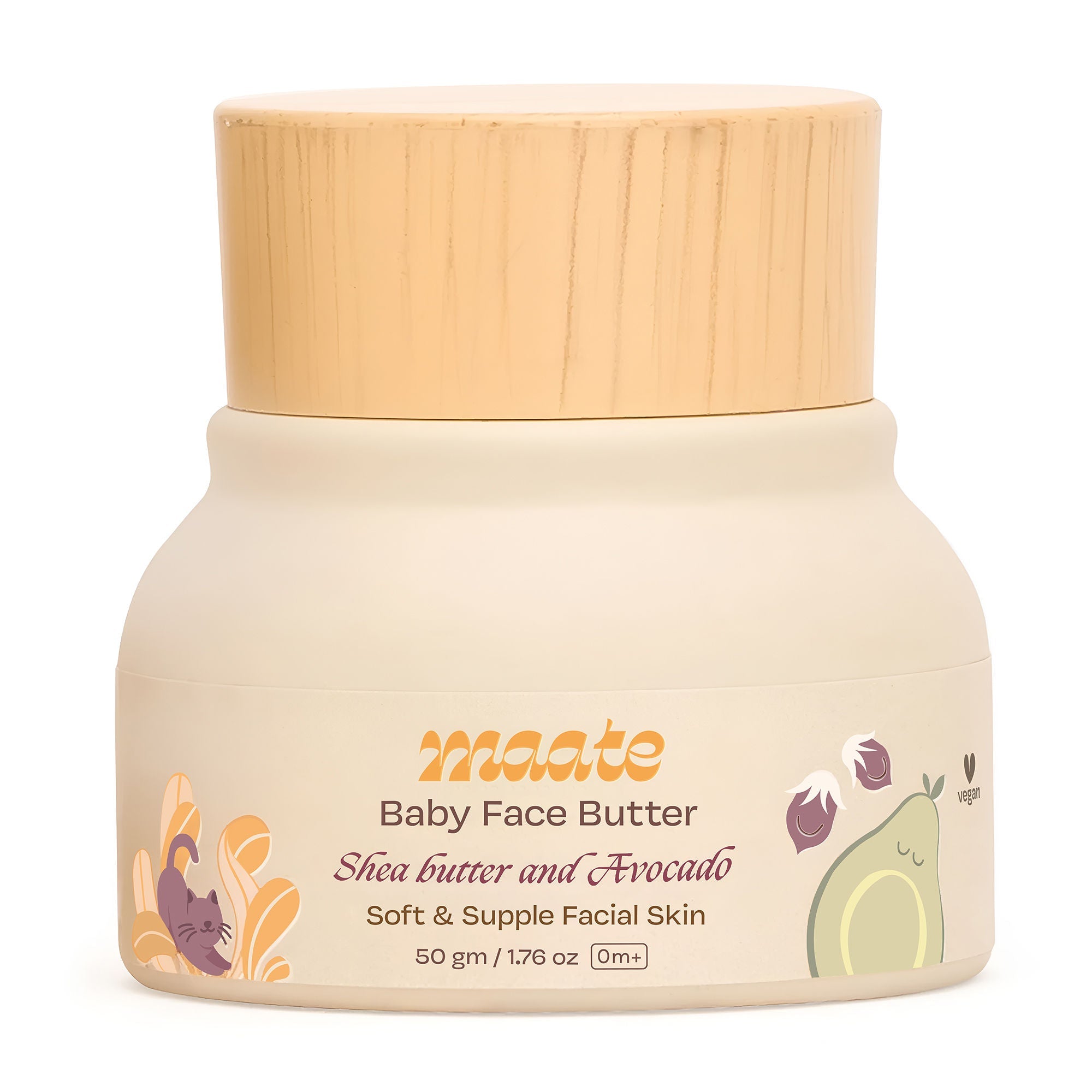Maate Baby Face Butter Cream Moisturizer with Avocado & Shea Butter for Soft & Supple Skin, 50gm