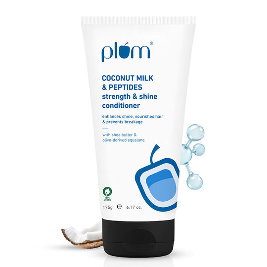 Plum Coconut Milk & Peptides Conditioner for Dry Hair | Softens Hair | Nourishes & Smoothens Strands, 175g Buy at Indicrest