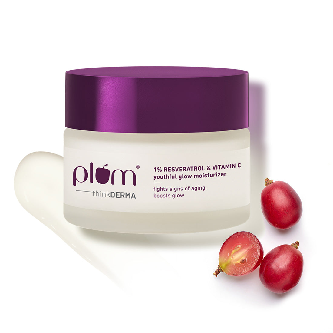 Plum 1% Resveratrol & Vitamin C Youthful Glow Moisturizer | Boosts Youthful Glow | Fades Dark Spots, 50g