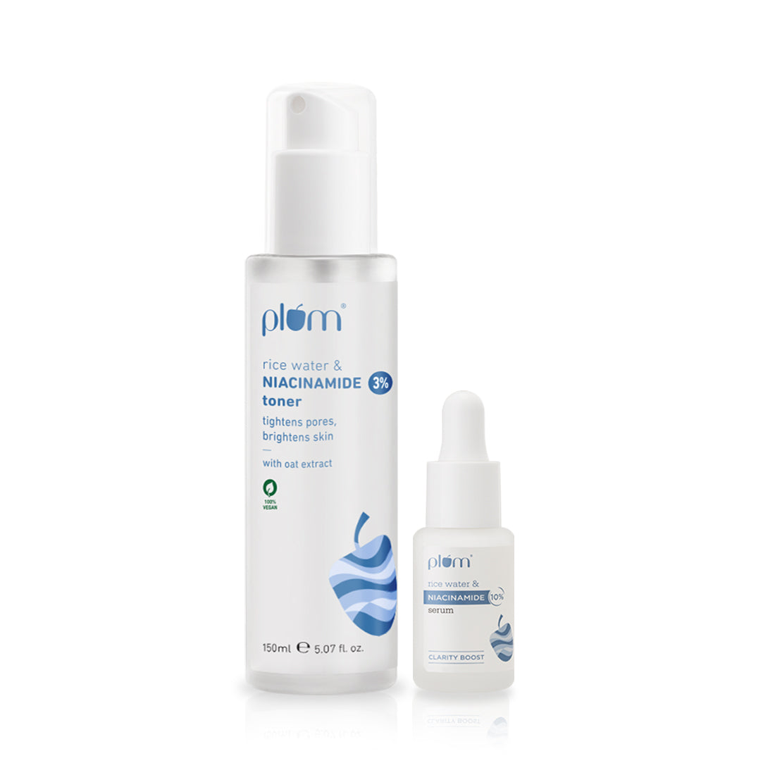 Plum Niacinamide Blemish Fading Duo | With Toner & Serum | Brightens & Fades Blemishes | All Skin Types | 100% Vegan | For Bright Skin | Fades Blemishes & Smoothens