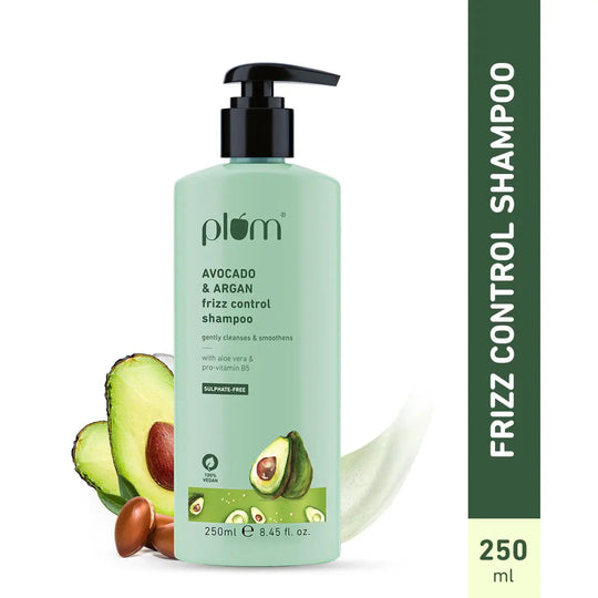 Plum Avocado & Argan Frizz Control Shampoo | Reduces Frizz | Conditions Strands, 250ml Buy at Indicrest