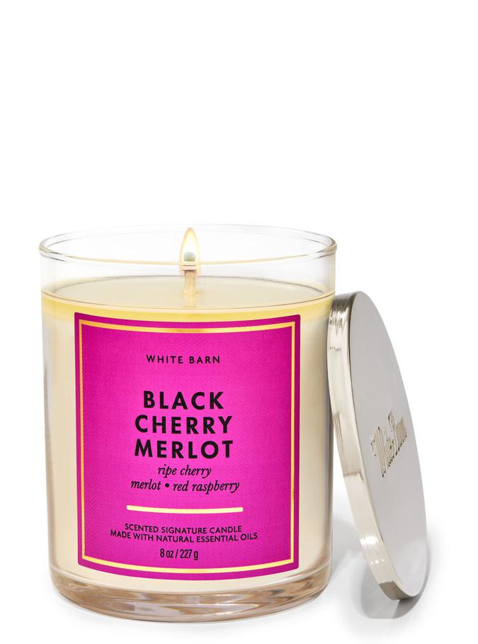 Bath & Body Works Black Cherry Merlot Signature Single Wick Candle, 227 g / 8 oz