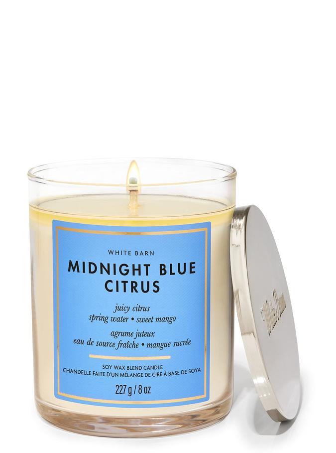Bath & Body Works Midnight Blue Citrus Single Wick Candle, 227 g / 8 oz