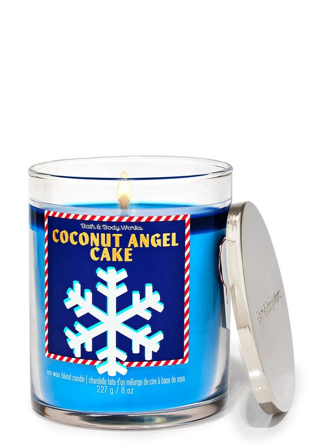 Bath & Body Works Coconut Angel Cake Single Wick Candle, 227 g / 8 oz