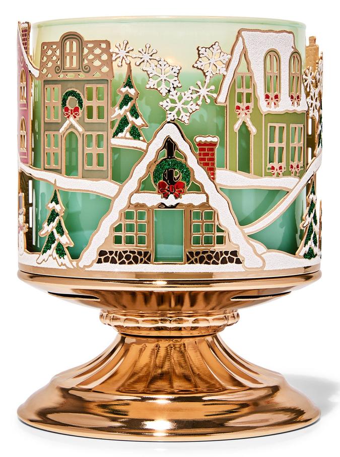 Bath & Body Works Village Scene 3-Wick Candle Holder, 1 pcs Buy at Indicrest