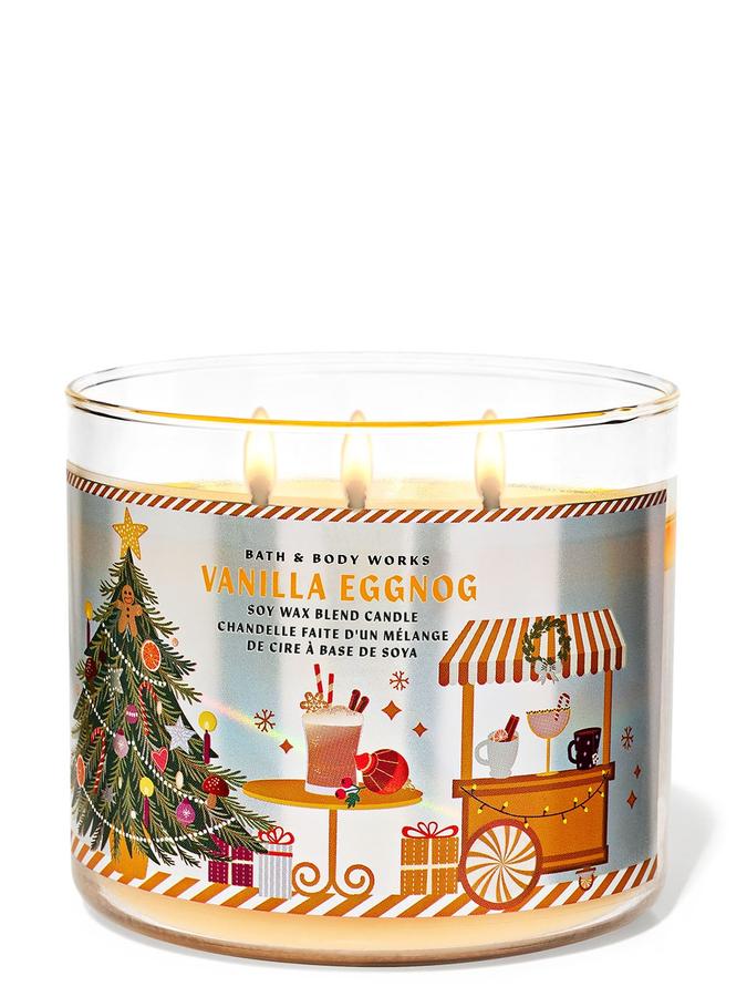Bath & Body Works Vanilla Eggnog 3-Wick Candle, 411 g/14.5 oz