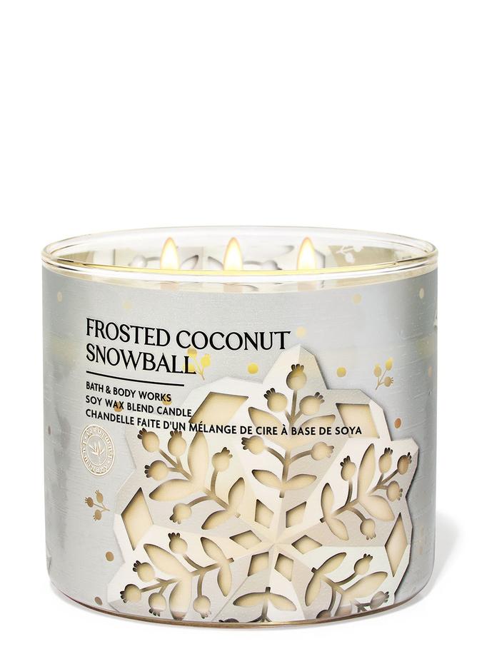 Bath & Body Works Frosted Coconut Snowball 3-Wick Candle, 227 g / 8 oz Buy at Indicrest Image 2