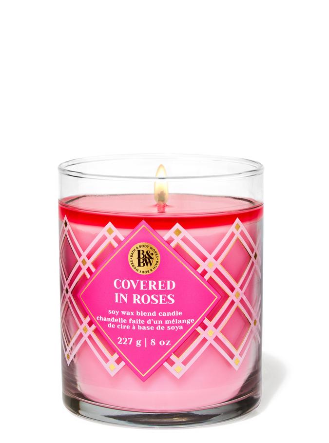 Bath & Body Works Covered In Roses Single Wick Candle, 227g / 8 oz