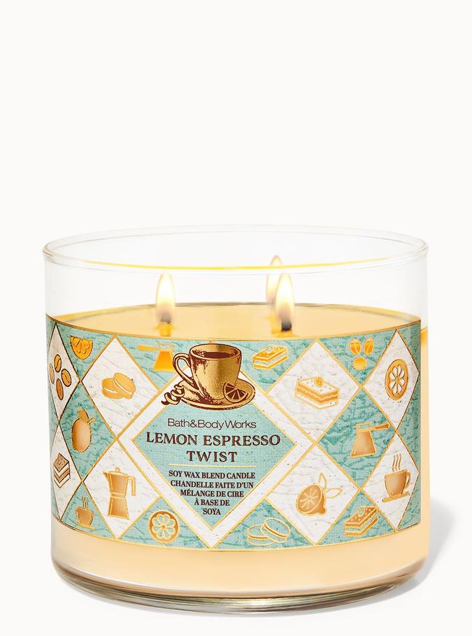 Bath & Body Works Lemon Espresso Twist 3-Wick Candle, 411 g/ 14.5 oz