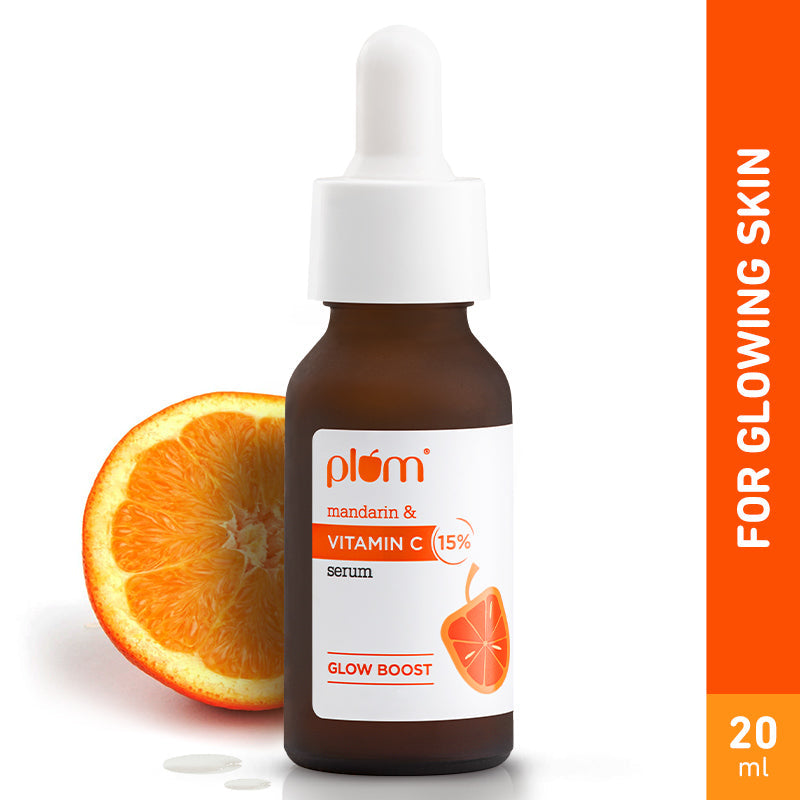 Plum 15% Vitamin C Serum with Mandarin for glowing skin | Boosts Glow & Fades Dark Spots In 2 Weeks | Dermat-Tested, 20ml x 2