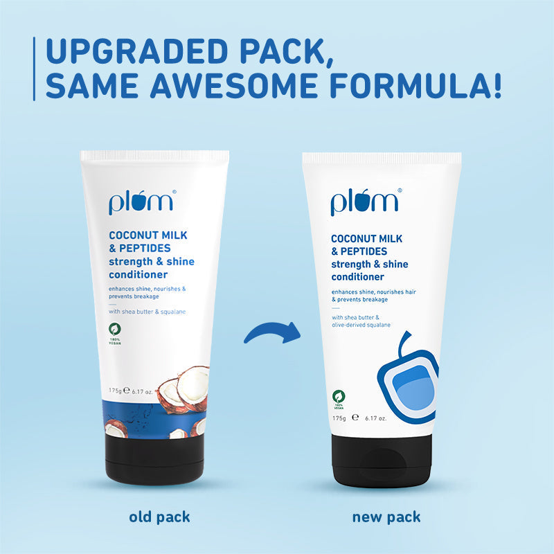 Plum Coconut Milk & Peptides Conditioner for Dry Hair | Softens Hair | Nourishes & Smoothens Strands, 175g