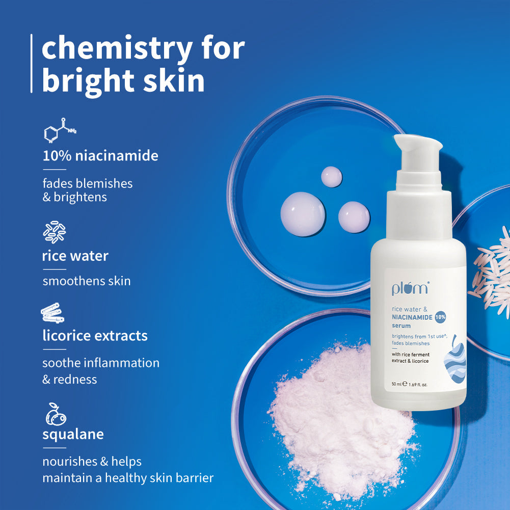 Niacinamide Bright & Clear Skin Combo | Face Wash, Toner, Serum, Gel Moisturizer & SPF 50 PA+++ Sunscreen