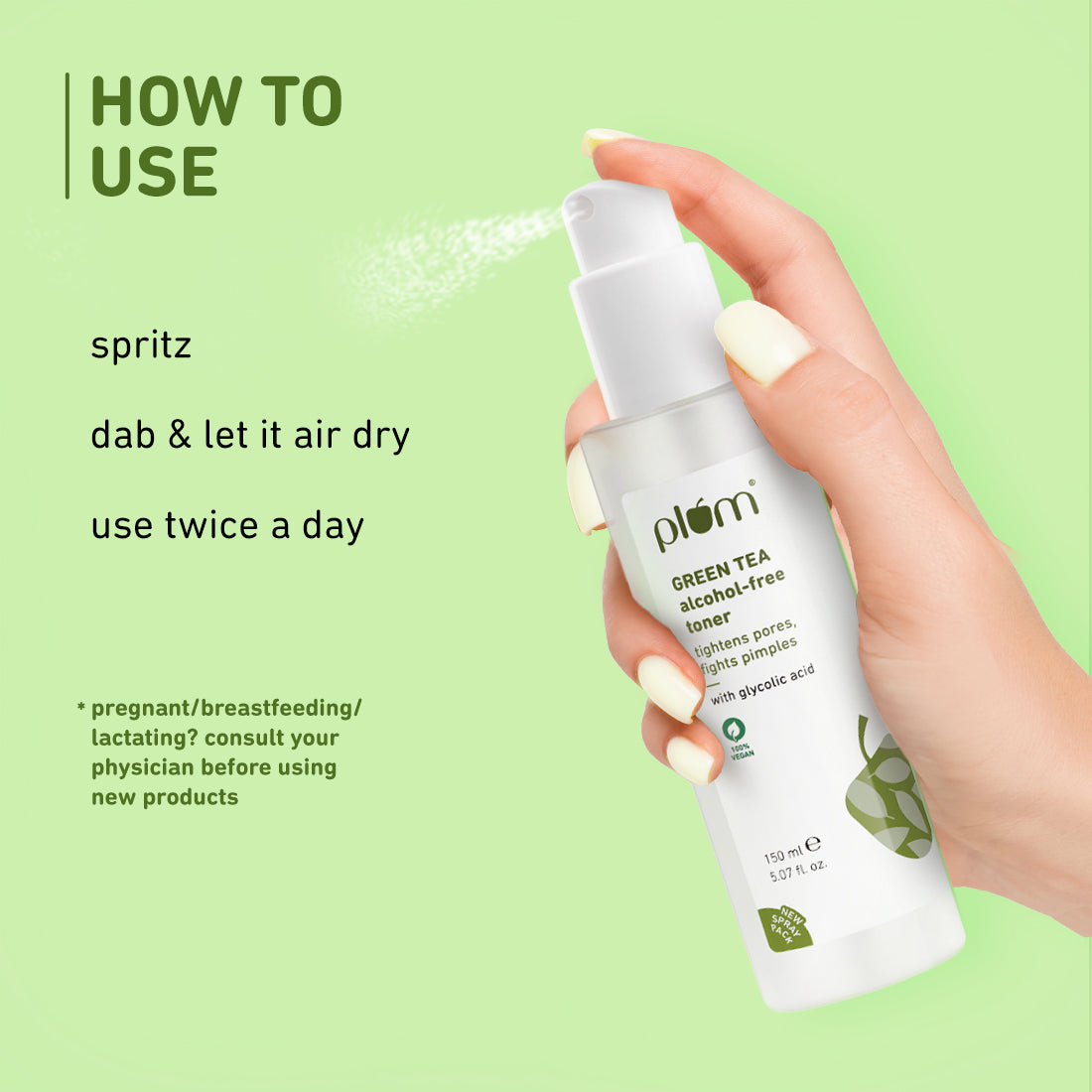 Plum Green Tea Alcohol-Free, Pore Tightening Face Toner | Tightens Pores | Non-Comedogenic | Dermat-Tested, 200ml