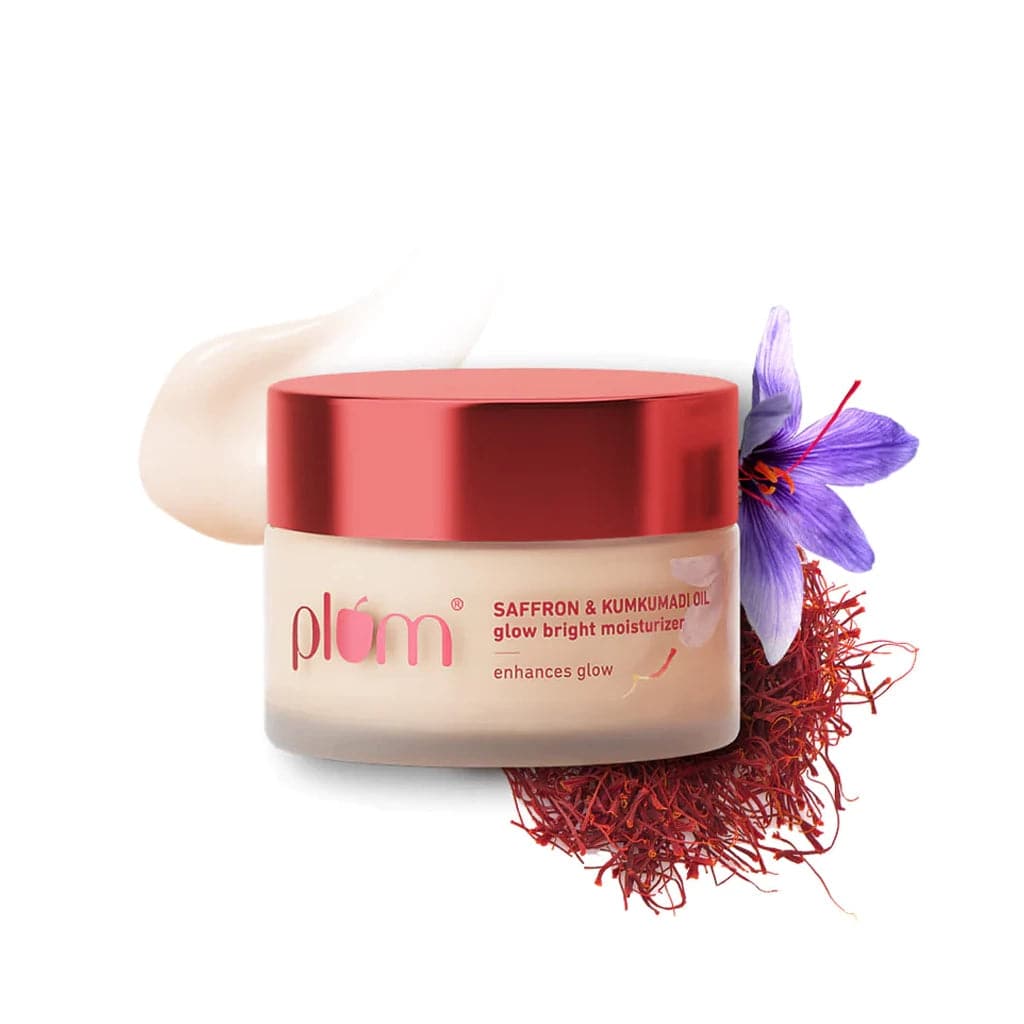 Plum Saffron & Kumkumadi Oil Glow Bright Moisturizer with SPF 35 | Enhances Glow | Brightens Skin, 50g Buy at Indicrest