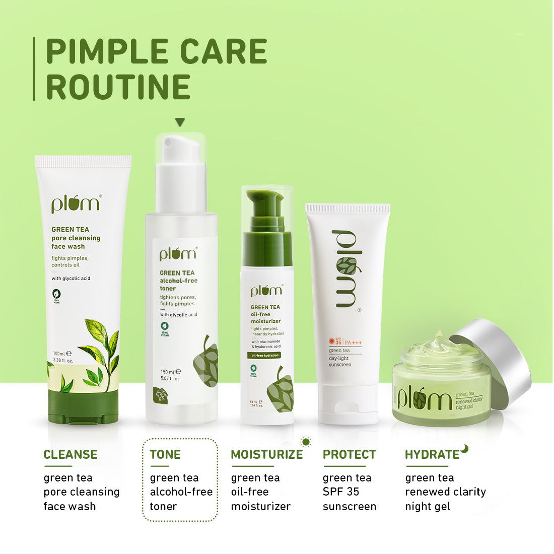 Plum Green Tea Alcohol-Free, Pore Tightening Face Toner | Tightens Pores | Non-Comedogenic | Dermat-Tested, 150ml