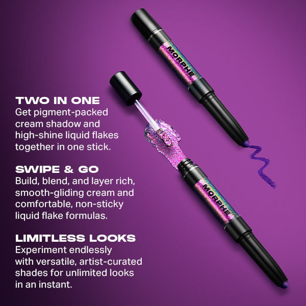 MORPHE Mixed Signals Dual-ended Cream & Liquid Eyeshadow Stick - Lover / Fighter, 1.9ml+0.8g