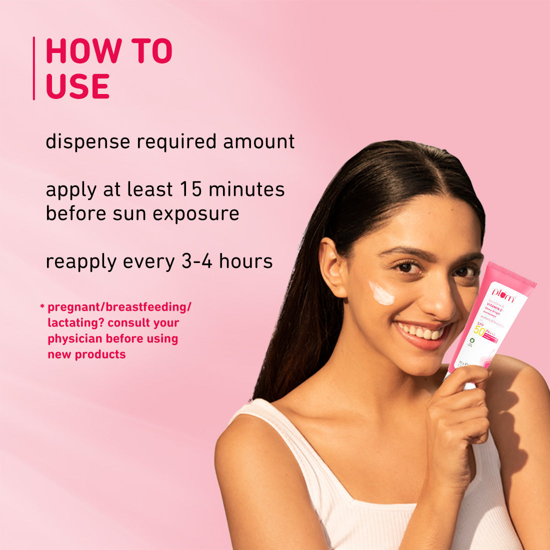 Plum Squalane & Vitamin E SPF 50 PA+++ Dewy-Bright Sunscreen | Safe, New Gen UV Filters | No White Cast, 50g x 2