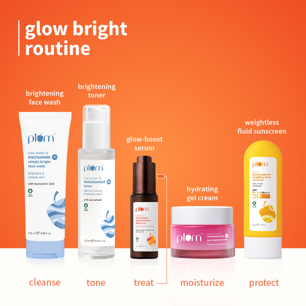 Plum 10% Vitamin C Barrier Boosting + Glow Serum with Calendula | Boosts Glow From 1st Use | Fades Dark Spots In 14 Days | Dermat-Tested, 30ml