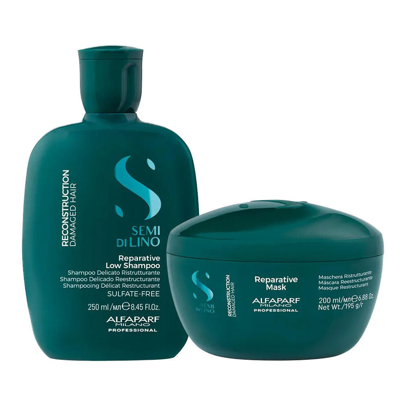 ALFAPARF MILANO Reparative Shampoo & Mask Duo for Damage & Hairfall Repair, Bamboo Marrow, 2 pcs, Buy from Indicrest