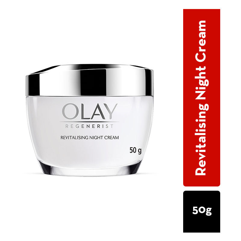 Olay Regenerist Revitalising Night Cream For Plump & Bouncy Skin With Hyaluronic Acid & Peptides, 50g Buy at Indicrest