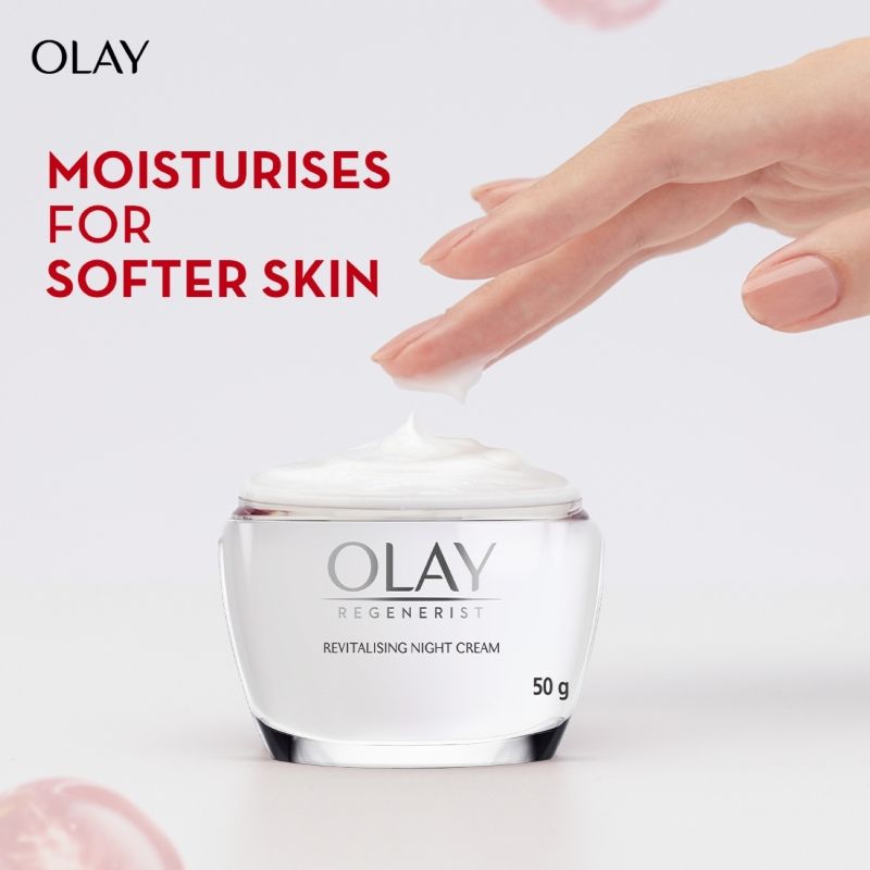 Olay Regenerist Revitalising Night Cream For Plump & Bouncy Skin With Hyaluronic Acid & Peptides, 50g Buy at Indicrest Image 4