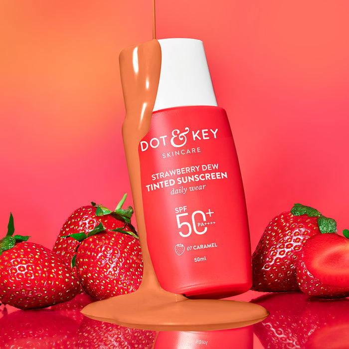Dot & Key Strawberry Dew Tinted Sunscreen SPF 50+ PA++++, Caramel Deep