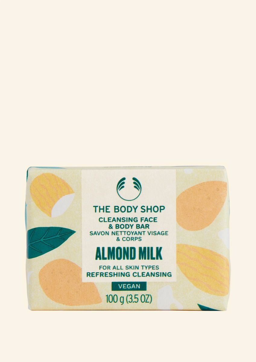 The Body Shop Almond Milk Cleansing Face & Body Bar, 100g x 4