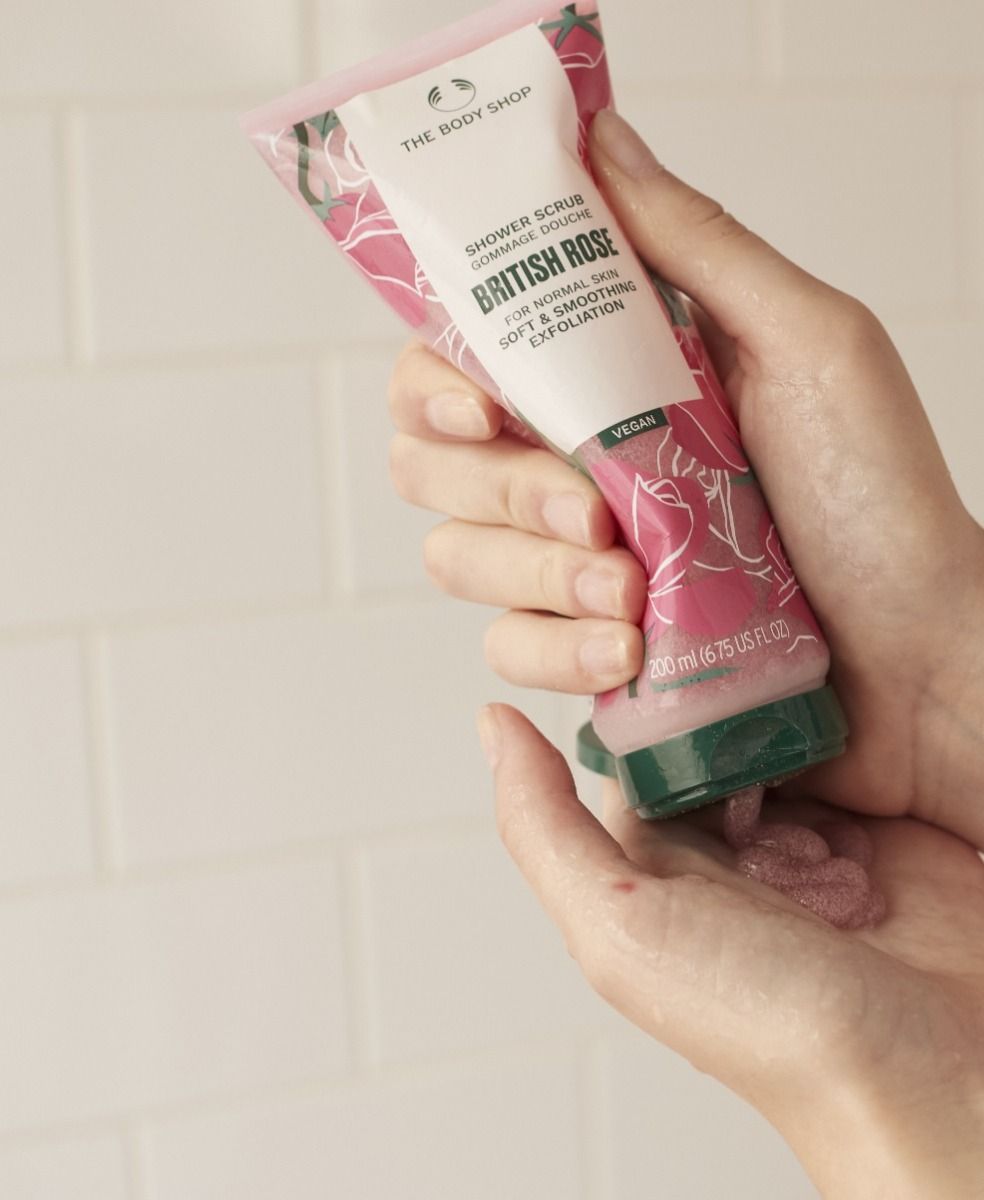 The Body Shop British Rose Shower Scrub, 50ml