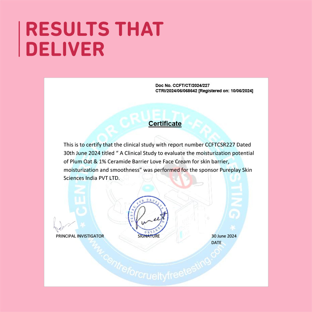 Plum Oat & 1% Ceramide Face Cream for Dry Skin | "3X Lasting Moisturization | Strengthens Skin Barrier | Dermat- Tested, 50g