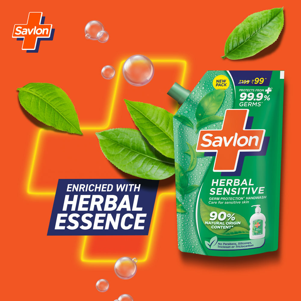 Savlon Herbal Sensitive PH Balanced Liquid Handwash Refill Pouch, 650ml Buy at Indicrest Image 5