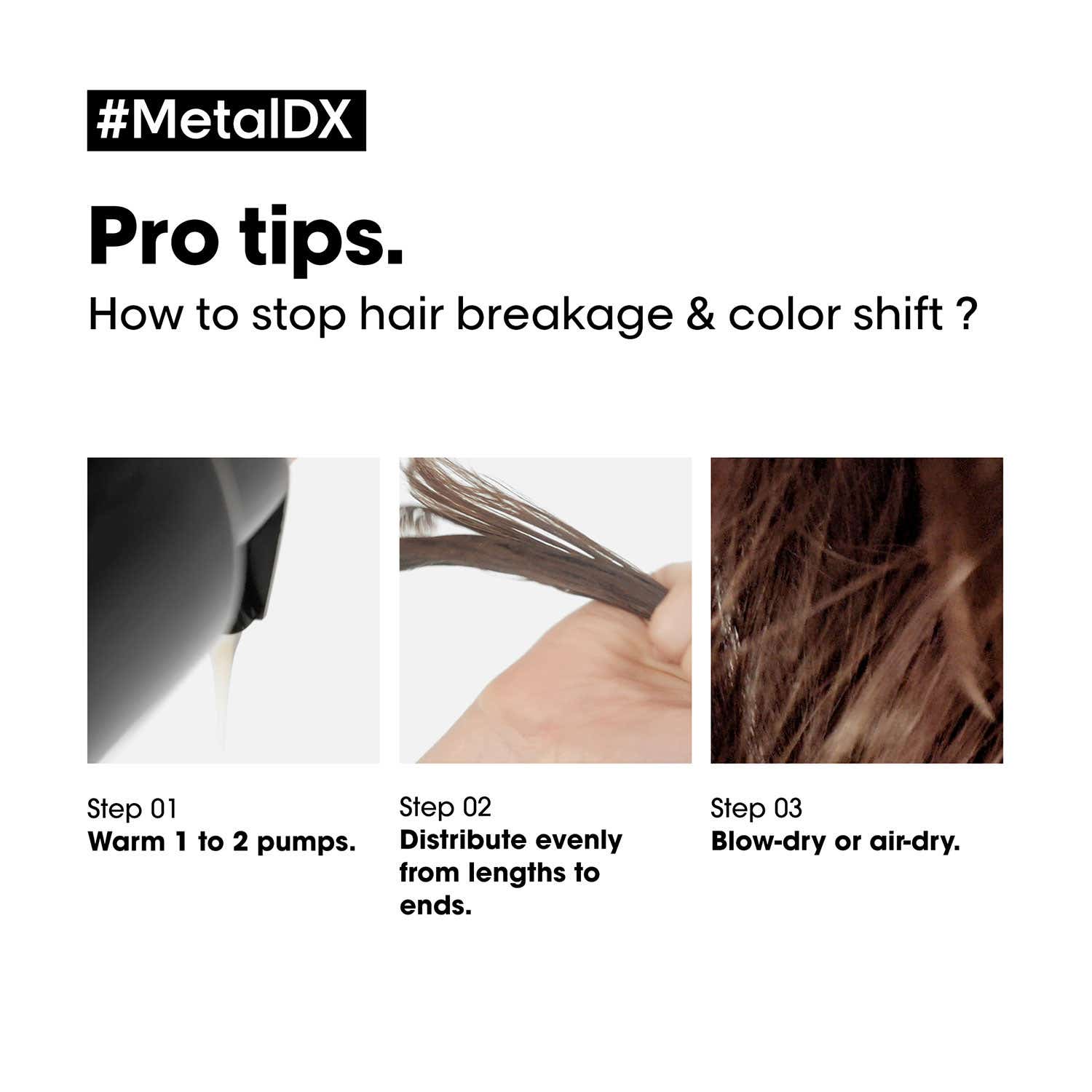 L'Oreal Professionnel Metal DX Shampoo, 300ml, Metal DX Mask, 250ml and Metal DX Oil, 50ml