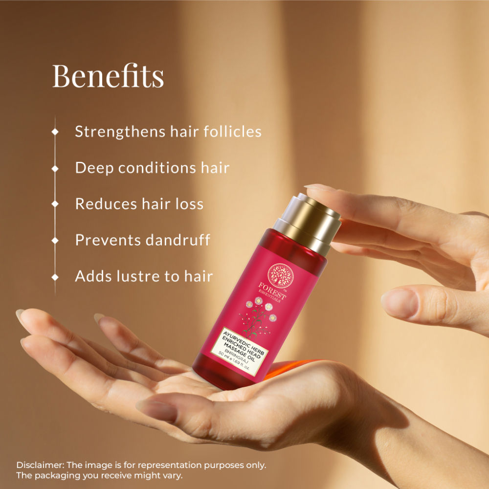 Forest Essentials Ayurvedic Herb Enriched Head Massage Oil Bhringraj - Anti Dandruff Hair Oil, 200ml
