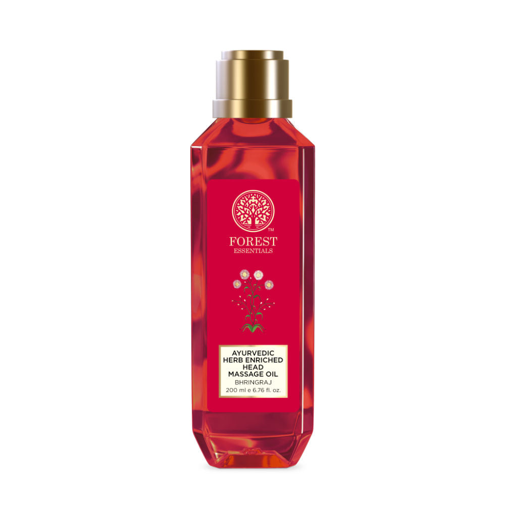 Forest Essentials Ayurvedic Herb Enriched Head Massage Oil Bhringraj - Anti Dandruff Hair Oil, 200ml