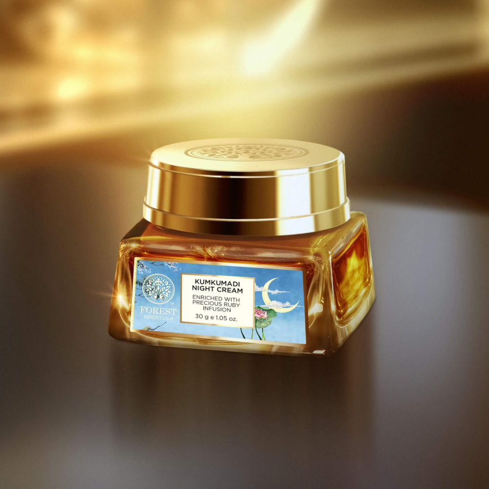 Forest Essentials Kumkumadi Night Cream - Night Face Cream with Vitamin C, Kumkumadi Tailam, 30g