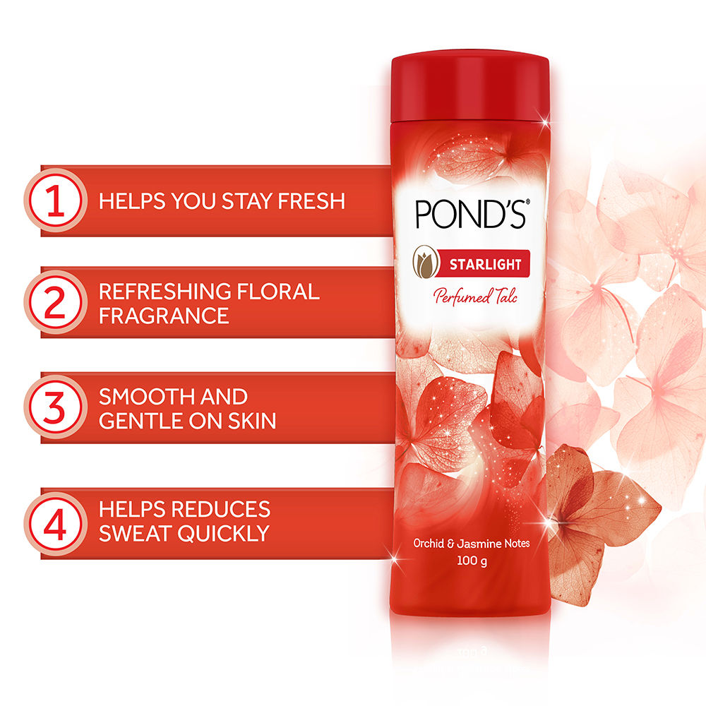 Pond’s Starlight Perfumed Talc Powder Orchid & Jasmin Notes, 50g Buy at Indicrest Image 4