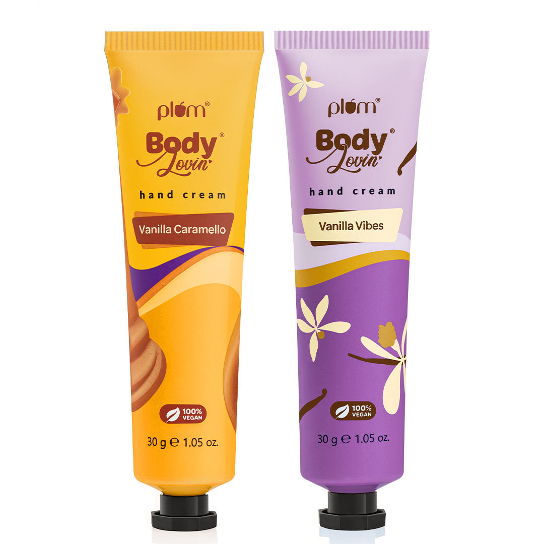 Plum Yum-On-The-Go Hand Creams By Plum BodyLovin' | Ultra Moisturizing | Non-Greasy Formula | Warm Vanilla Fragrance | Delicious Caramel Fragrance