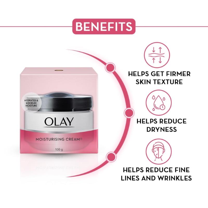 Olay Moisturising Cream, Light Weight & Non Greasy, Hydrates & Locks in Moisture, 100g Buy at Indicrest Image 5