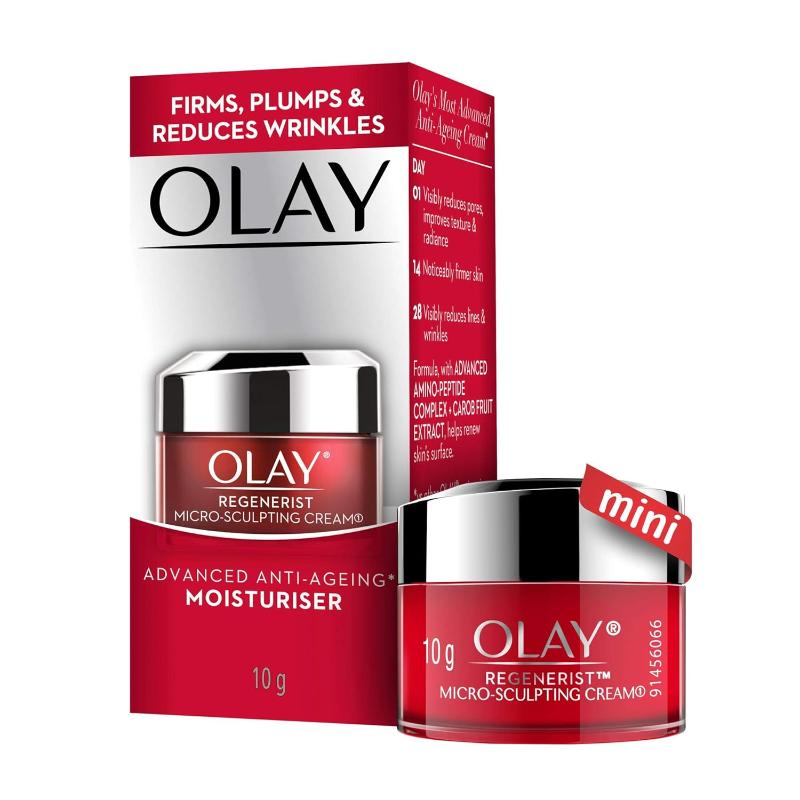 Olay Regenerist Microsculpting Day Cream, Plump & Bouncy Skin With Hyaluronic Acid & Peptides, 10g Buy at Indicrest Image 3
