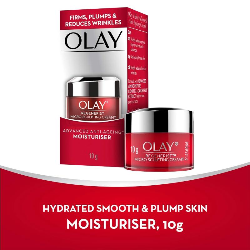 Olay Regenerist Microsculpting Day Cream, Plump & Bouncy Skin With Hyaluronic Acid & Peptides, 10g Buy at Indicrest Image 5