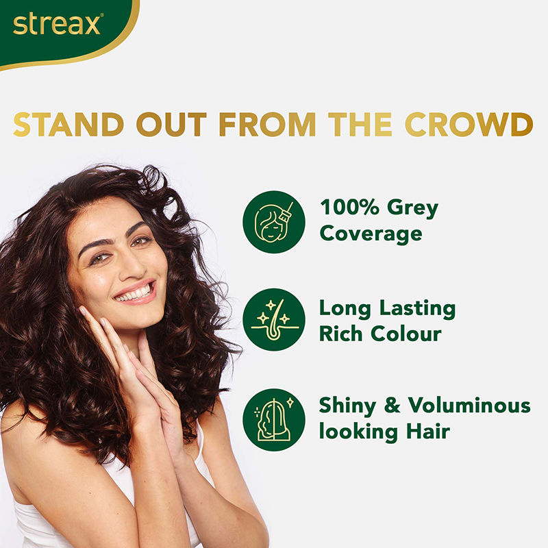 Streax Cream Hair Colour With 100% Grey Coverage & No Ammonia - 7.3 Golden Blonde, 20ml+25g Buy at Indicrest Image 3