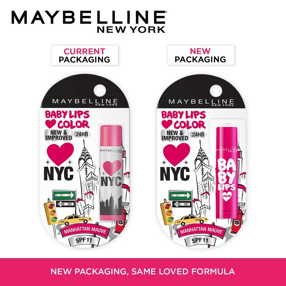 Maybelline New York Baby Lips Loves NYC Lip Balm with SPF 11 Up to 24H Moisture - Mahattan Mauve, 4g Buy at Indicrest Image 3