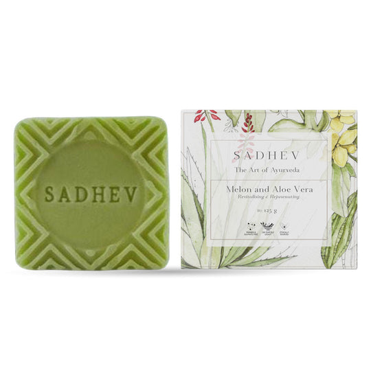 Sadhev Revitalising & Rejuveting Bathing Bar - Melon & Aloe Vera, 125g, Buy from Indicrest