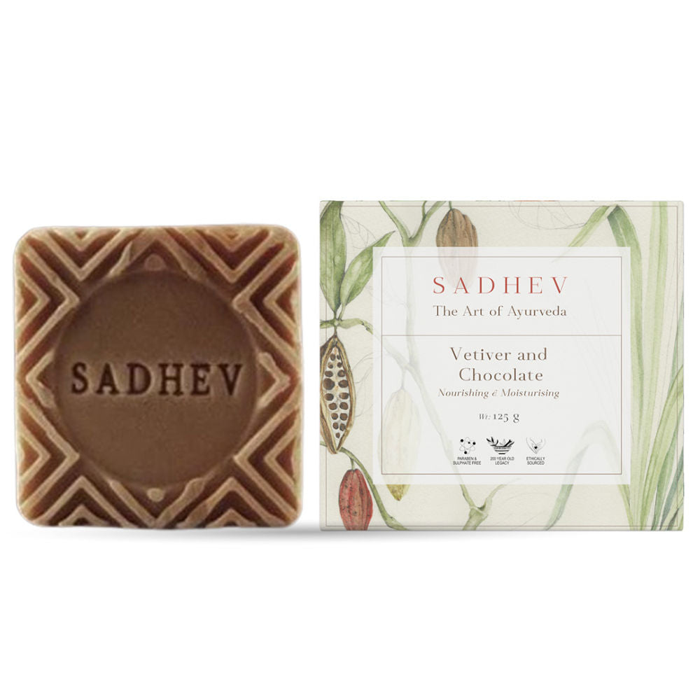 Sadhev Nourishing & Moisturising Bathing Bar - Vetiver & Chocolate, 125g, Buy from Indicrest