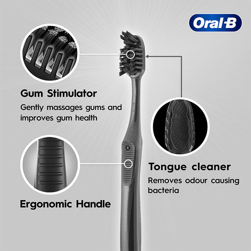 Oral-B 3D White Charcoal Soft Toothbrush For Adults (Pack of 2), 1 piece Buy at Indicrest Image 7