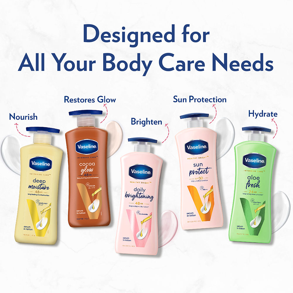 Vaseline Intensive Care Cocoa Glow 48 HR Long Lasting Serum In Lotion With 100% Pure Cocoa & Shea Butter, 400ml Buy at Indicrest Image 7
