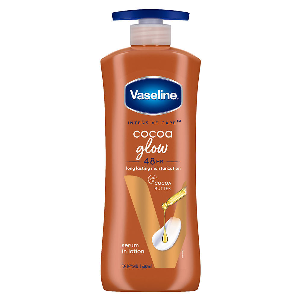 Vaseline Cocoa Glow Serum In Lotion, 600ml, 100% Pure Cocoa & Shea Butter for Glowing & Soft Skin Buy at Indicrest